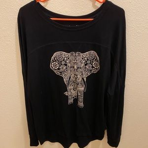 Women’s Top Long Sleeve Tee Elephant